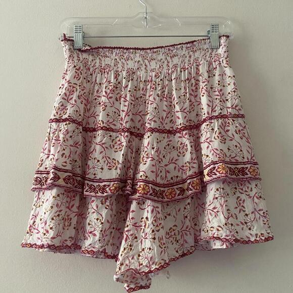 POUPETTE ST BARTH white and pink floral ruffle shorts - Picture 4 of 6